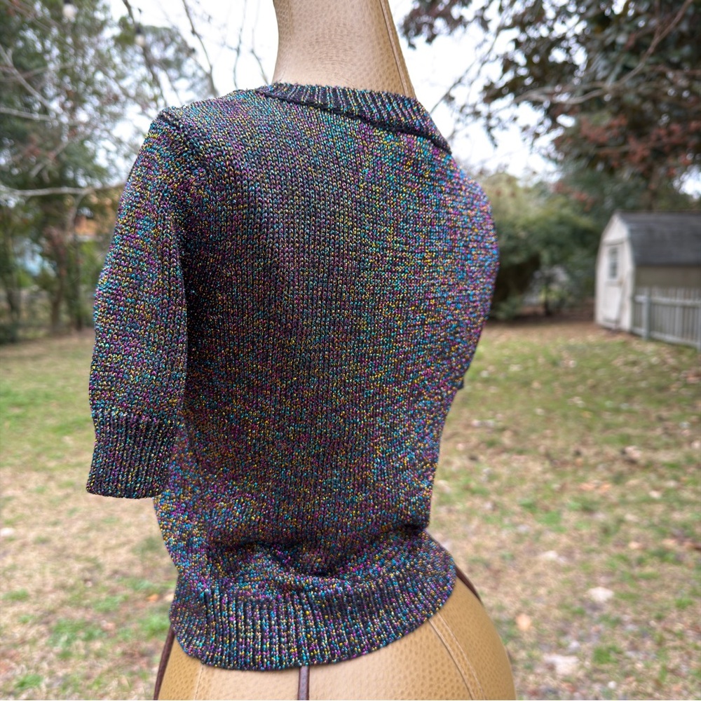 Debut Multicolor Short Sleeve Pullover Sweater - Picture 3 of 16